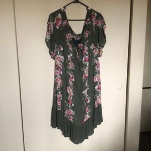 Green Floral Maxi Dress